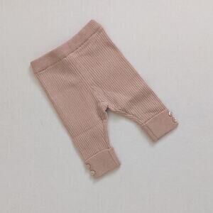 Zara Dusty Pink Ribbed Knit Leggings 0/1m